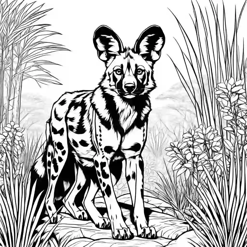 African Wild Dogs coloring pages